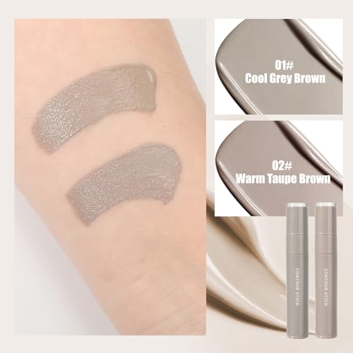 Cool Toned Liquid Contour Stick with Brush - Cool Grey - Long-Lasting Makeup