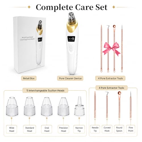 Pore Vacuum Blackhead Remover | USB Rechargeable, 69kPa Suction