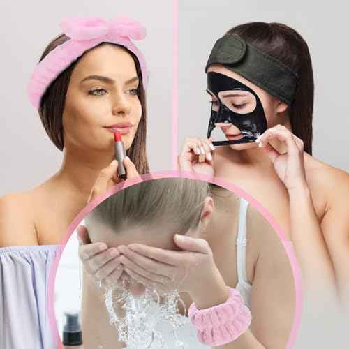 Spa Gift Set: Bubble Headband, Face Wash Headband, Skin Care Wristbands for Ladies and Women
