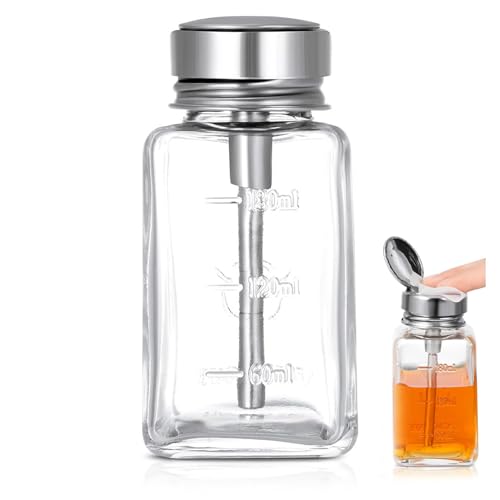 6oz Glass Push-Down Pump Dispenser for Acetone & Nail Polish