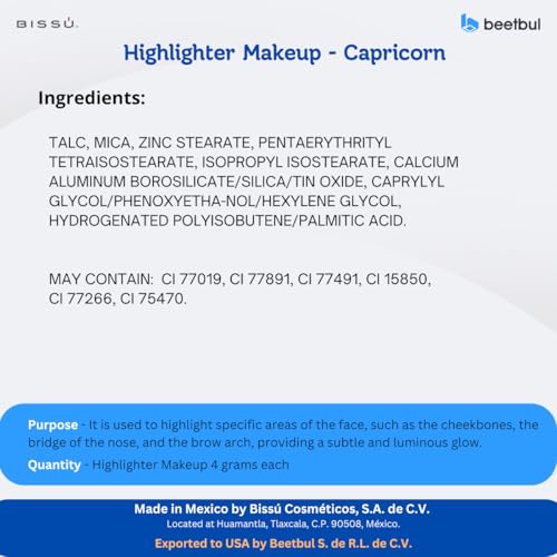 Bissú Powder Highlighter Makeup - 10 Shades, 4.5g