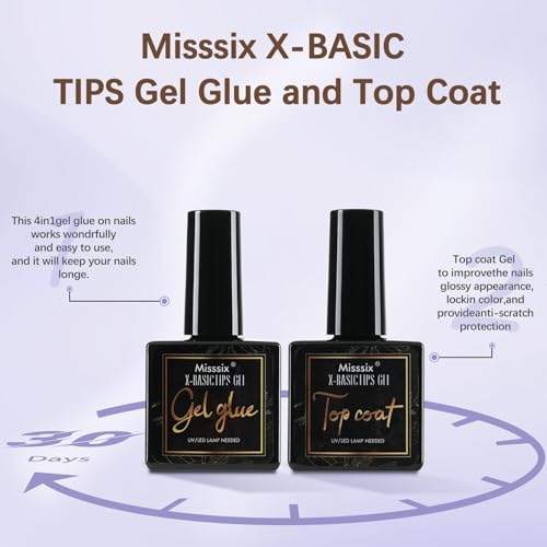 Misssix French Tip Press On Nails Kit 160Pcs Short Square