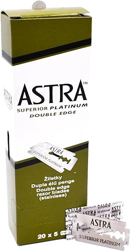 Astra Platinum Double Edge Safety Razor Blades, 100 Pack