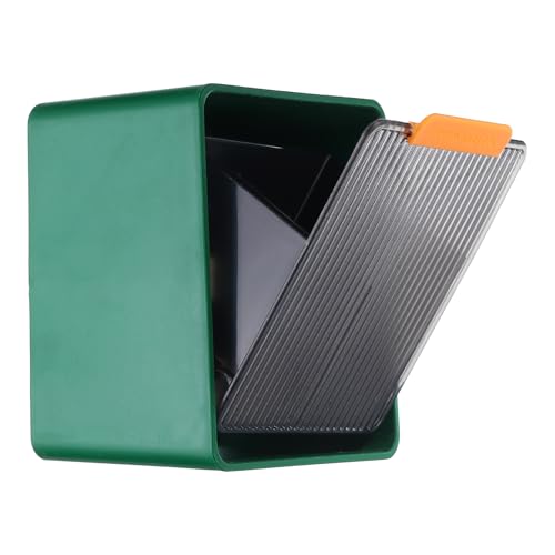 uxcell Green Grey Wall-Mounted Cotton Swab & Makeup Sponge Holder with 2 Compartments