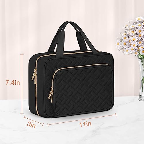 Waterproof Hanging Toiletry Bag for Women, Black