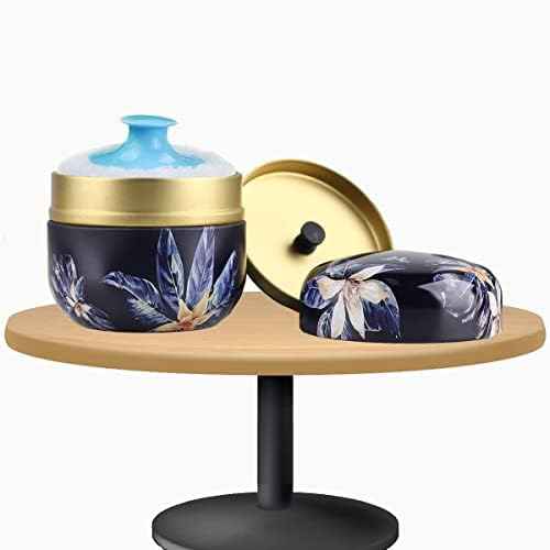 Blue Body Powder Puff and Container for Dusting, Baby Women Loose Powder Containers
