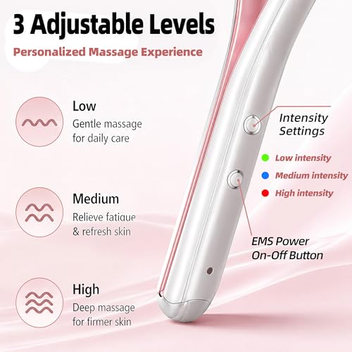 V-Shape Facial Massager with 3D Roller, 3 Microcurrent Levels