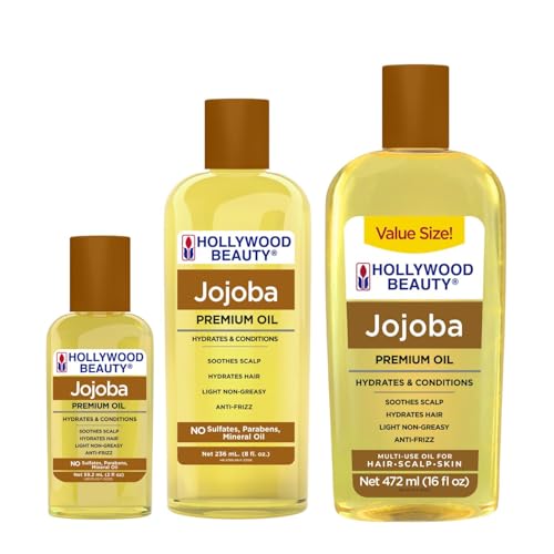 Hollywood Beauty Jojoba Oil 16 oz - Hair, Scalp & Skin