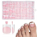 Toe Nail Press ons - 150pcs on Toenails for Women, French Tip Nails