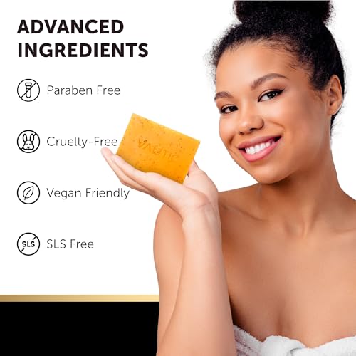 VALITIC Kojic Acid Soap - Turmeric Soap for Dark Spots for Face and Body - Exfoliating Bar for Hyperpigmentation, Skin Tone Corrector with Retinol, Vitamin C, Collagen and Hyaluronic Acid - 1 Pack