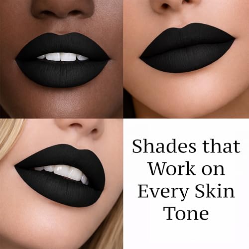 Mynena Linda Jet Black Matte Liquid Lipstick | Waterproof Long-Lasting