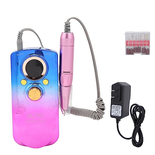 35000RPM Nail Drill, Portable Nail Drill Machine for Grinding and Polishing 100-240V CW CCW Adjustable Rotation Speed for Nail Salon (US Plug)