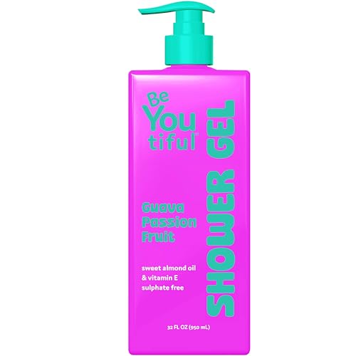 BeYoutiful Natural Hydrating Body Wash for Kids & Teens, Easter Basket Stuffers, Guava Passion Fruit Exfoliating Gel, Acne-Prone Sensitive Skin Care, 32 oz, Easter Gifts for Kids