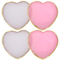 Tbestmax 4-Pack Heart Pink & White Nail Art Mixing Palettes Resin Makeup Plates