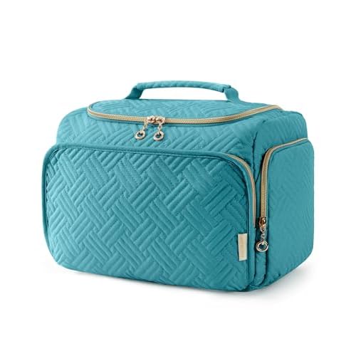 BAGSMART Travel Toiletry Bag for Women, Cosmetic Bag Makeup Bag Organizer with Handle, Travel Bag for Toiletries, Travel Accessories, Full Sized Container