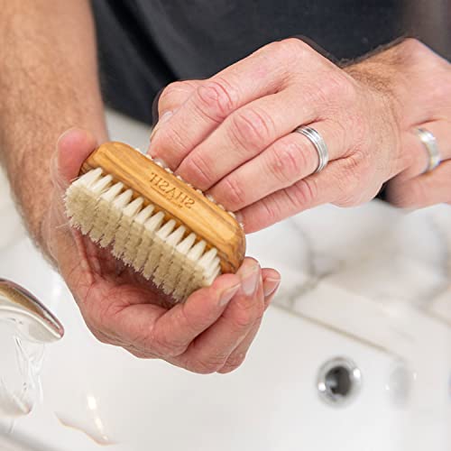 First Cut Boar Bristle Nail Brush with White Bristles - Made in Germany for Gentle Dirt Removal & Skin Exfoliation