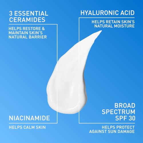 CeraVe PM Facial Moisturizing Lotion, 3 Ounce + AM Lotion with SPF 30