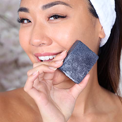 Multi Functionnal Soap Sponge Charcoal - Daily Concepts - Mild Texture Soap, Sponge With Infused With Detoxifying Charcoal Soap To Purge Skin Of Impurities And Elevate The Overall Texture Of Skin