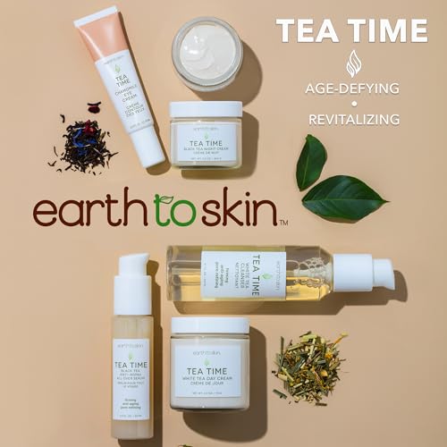 Earth To Skin Tea Time Black Tea Night Cream - Face Moisturizer with Edelweiss Extract, Glycerin and Squalane for Overnight Hydration, Antioxidant Benefits and Smooth, Healthy Looking Skin 2.0 fl oz