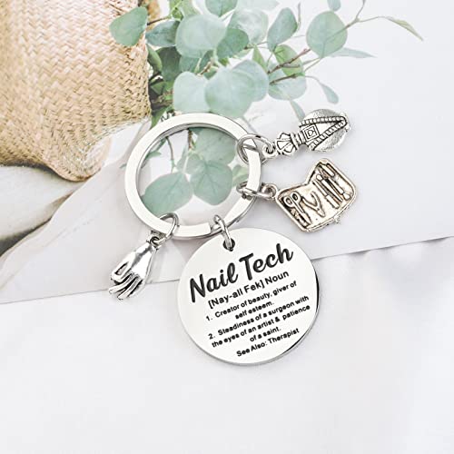 UJIMS Nail Technician Gifts Nail Lover Keychain Nail Graduation Jewelry for Women Manicurist Gift Beautician Jewelry (Nail Lover Keychain)