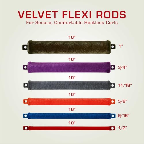 Velvet Flexi Rods Heatless Curlers 1" Green, 3 Count by Red by Kiss