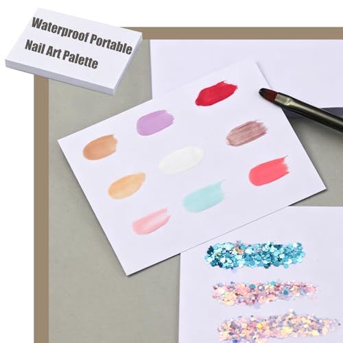 100 Sheets Disposable Nail Art Palette Paper with Mixing Stick