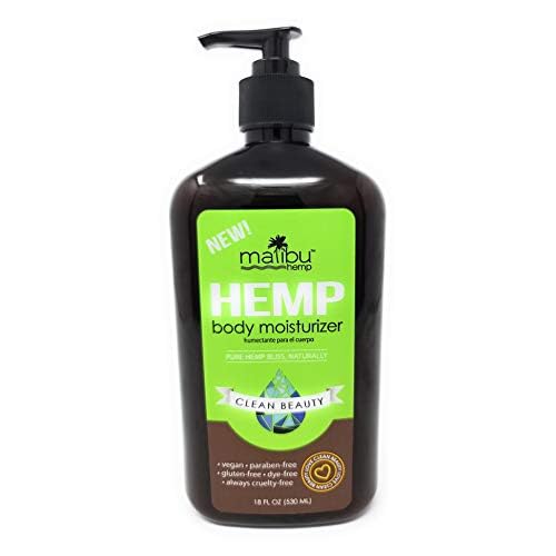 Malibu Hemp New Body Moisturizer Pure Hemp Bliss Naturally Clean Beauty 18 FL OZ (530ML) Vegan, Paraben Free, Gluten Free, Dye Free, Aways Cruelty Free