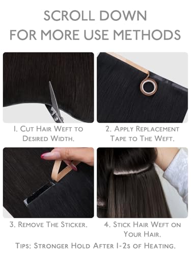 WENNALIFE Tape-in Weft Hair Extensions Human Hair Natural Remy Blonde 31in