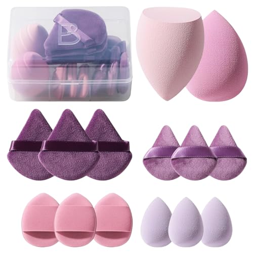 BS-MALL Makeup Sponge Set 14 Piece Non-Latex Beauty Blender with Case
