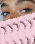 Onlyall Natural Wispy False Eyelashes 12mm Clear Band H24