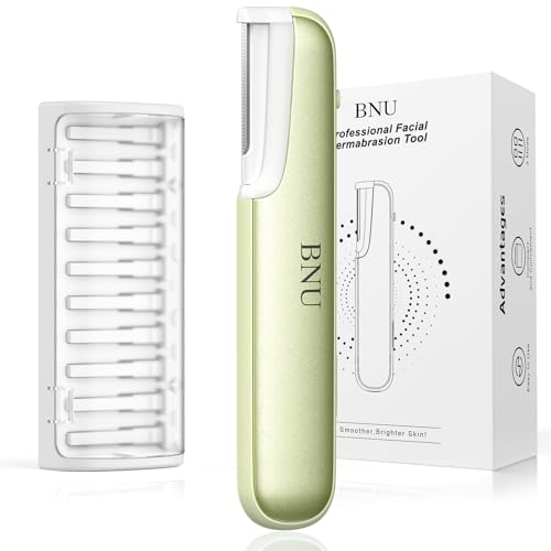 BNU Dermaplaning Tool for Women - Electric Face Razor with 10 Blades