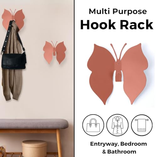 Butterfly 3D Wall Hooks for Bedroom. Wall-Mounted Butterfly Design, add a Playful Touch While stylishly Holding Coats, Backpacks, Purses, Jewelry, and Towels