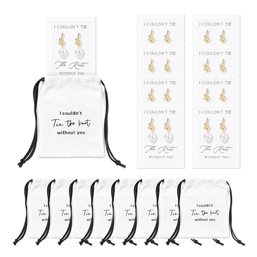 Elegant Bridesmaid Gift Set - 8 Pairs of Wedding Earrings