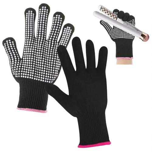Heat Resistant Styling Gloves with Silicone Grip - 2 Pack