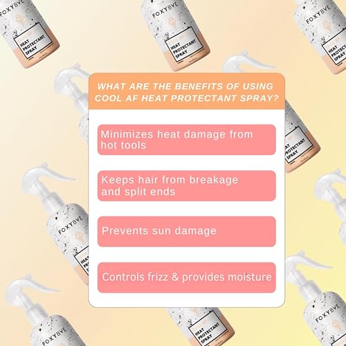 FoxyBae Heat Protectant Spray for Hair - 400°F Thermal Protection