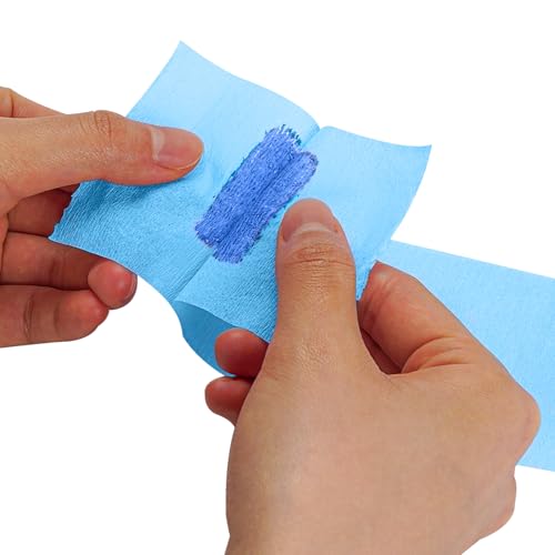 Barber Blue Disposable & Flexible Paper Neck Strips for Salon Hair Cutting & Styling - 5 Rolls, 500 Strips, Water-Resistant and Self-Adhering