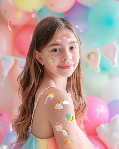 189Pc Cloud 9 Temporary Tattoos for Girls Birthday Party Favors