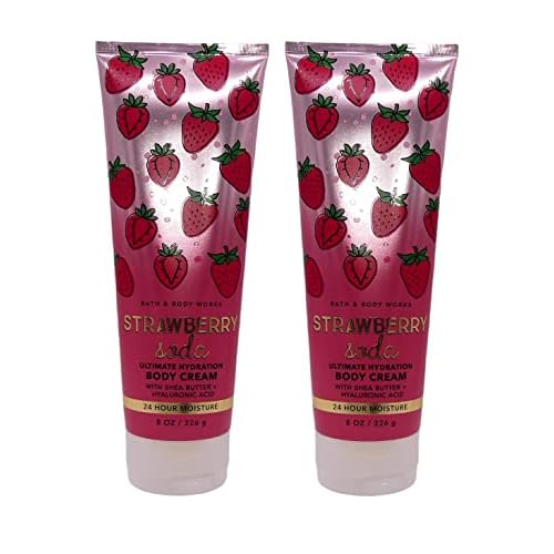 Bath & Body Works Strawberry Soda Ultimate Hydration Body Cream For Women 8 Fl Oz 2- Pack (Strawberry Soda)