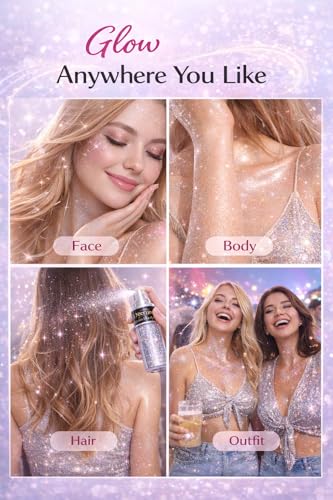 Sovano Holographic Hair & Body Glitter Spray - Ultra-Fine Shimmer