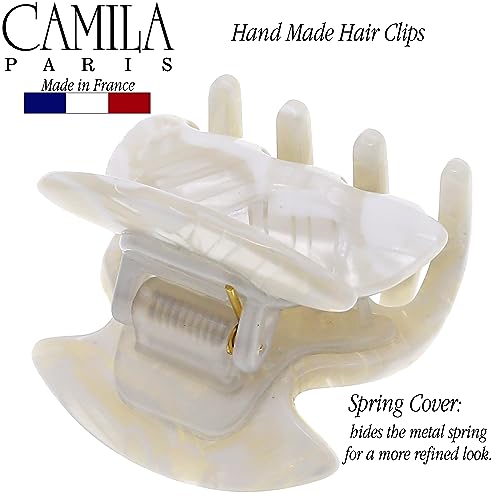 Camila Paris 1.5-Inch White Hair Claw Clip for Women