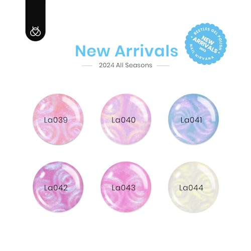Beetles Pastel Pearl Gel Nail Polish, 12 Colors Colors Macaron Pink Blue Green Yellow Purple Soft Pastel Shimmer Pearl White Pink Purple Mermaid Gel Polish