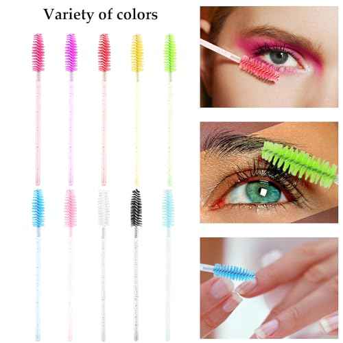500pcs Eyebrow Brush Lash Spoolies for Eyelash Extensions Eyelash Brush Comb Disposable Mascara Wands Eye Lash Brush Eyebrow Spoolie