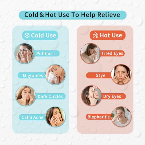 Cooling Eye Mask 2 Pack, Gel Compress for Puffy Eyes & Migraines