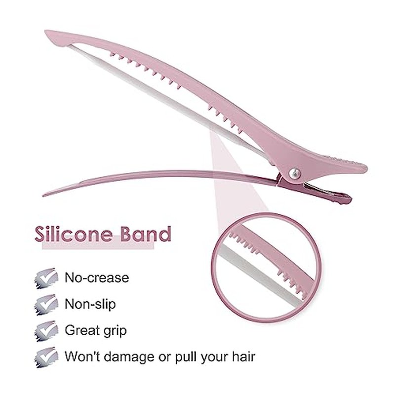 AIMIKE No Crease Hair Sectioning Clips - 6pcs Duck Bill Clips in Morandi Color