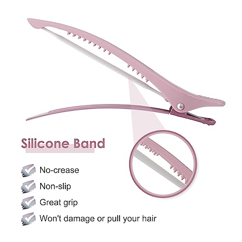 Morandi 6-Pack Hair Sectioning Clips with Silicone Bands No Crease Styling Tools
