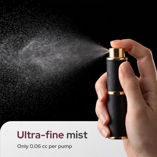 10ml Travel Perfume Atomizer - Refillable Leather Textured Spray Bottle