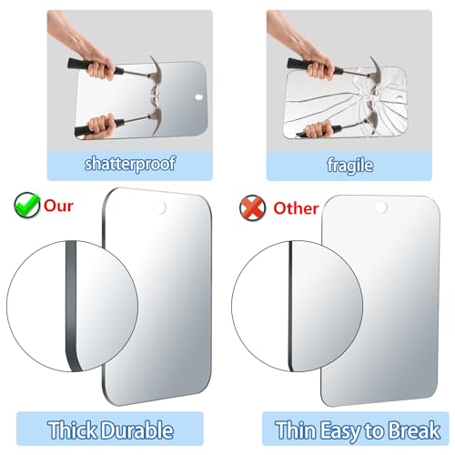 Fogless Shower Mirror 8x6 inch Shatterproof Shaving