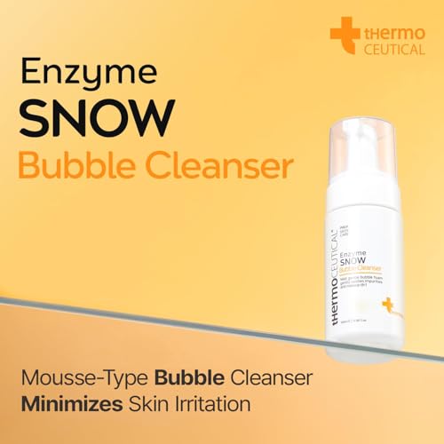 tHermoCEUTICAL Enzyme Snow Bubble Cleanser - Plant-Based Mousse Facial Wash, Papaya Enzyme, Refine Skin Texture, Micro Rich Bubbles, Gentle Cleansing, 3.38 fl.oz