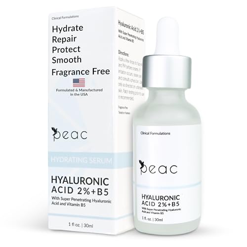 Hyaluronic Acid 2% + B5 Serum 30ml/1oz ? USA Made - All Skin Types - Hyaluronic Acid for Face ? Hydrating, Plumping & Lightweight ? Fragrance Free Skincare ? Moisturizing Face Serum for Women