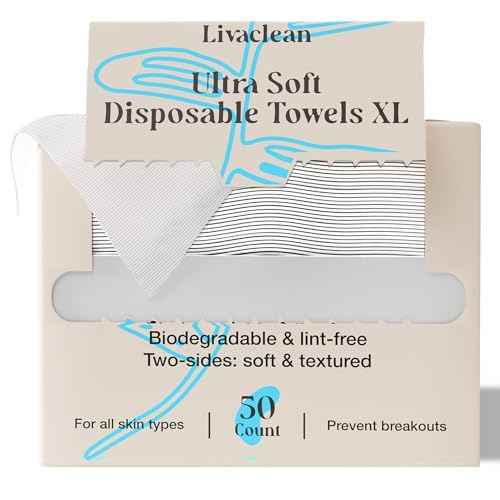 50 CT Face Cloths for Washing Face ? Biodegradable Viscose Disposable Face Towel ? Ultra Absorbent Clean Towels Wipes for Skincare & Makeup Removal ? Lint-Free Facial Towelettes for Sensitive Skin